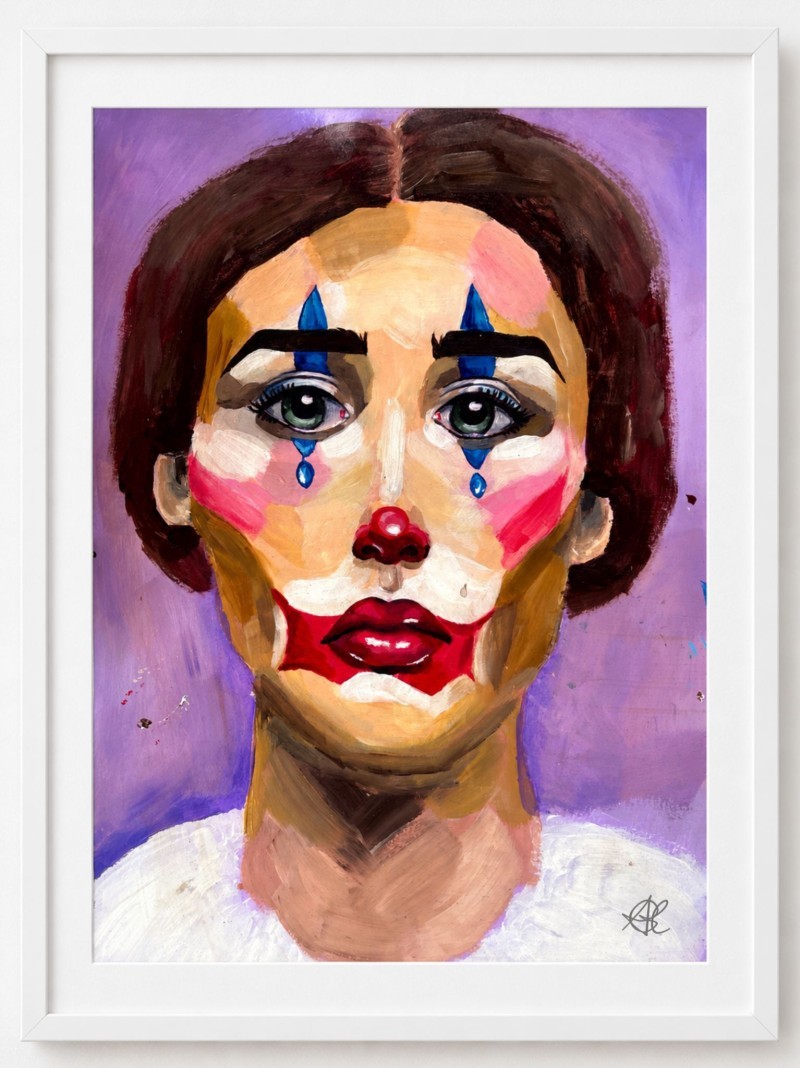 "Sad Clown" - Original Painting & Prints